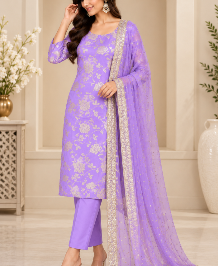 Lavender Floral Pajami Suit Set