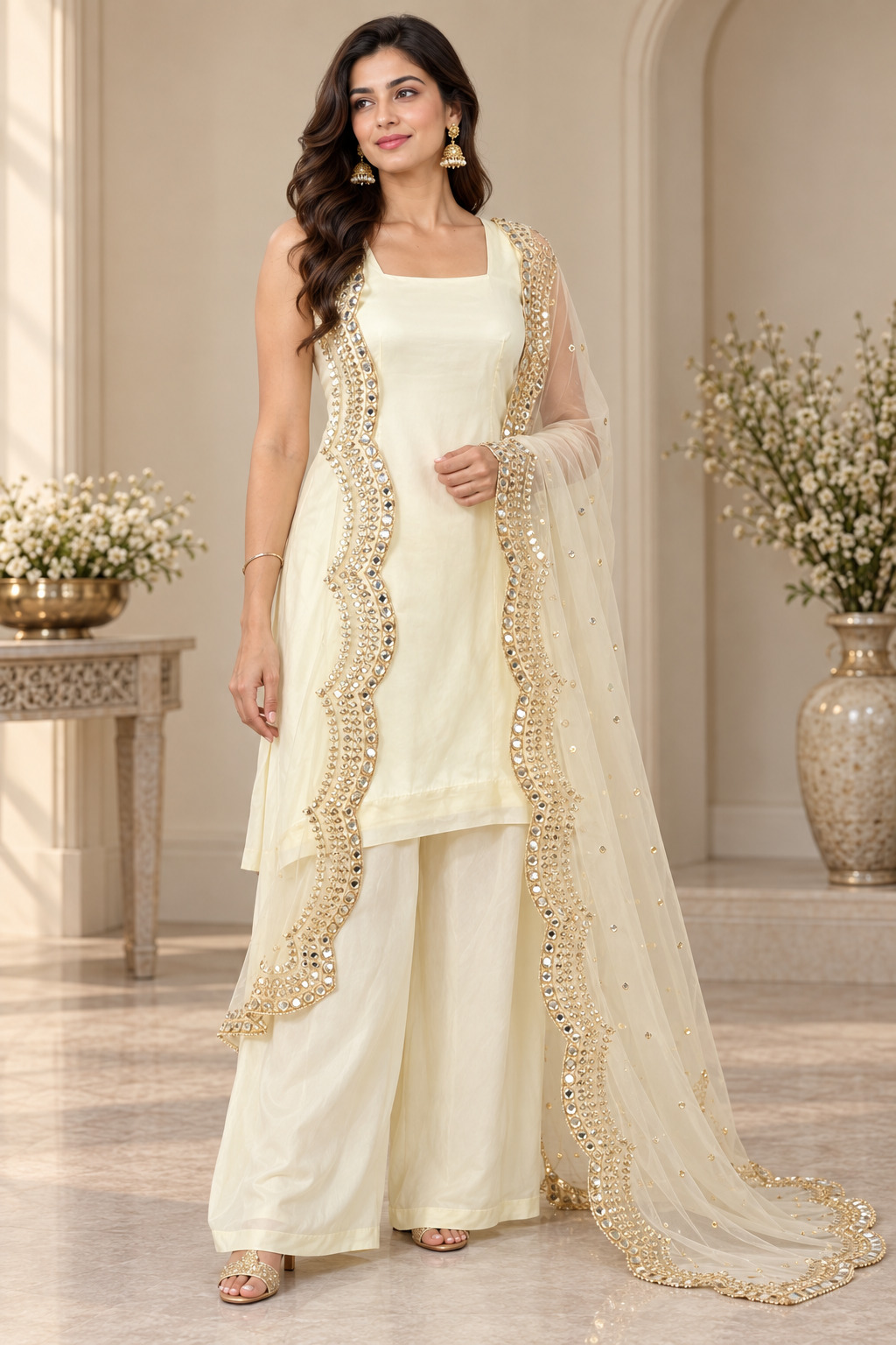 Lemon Yellow Straight Shirt with Palazzo
