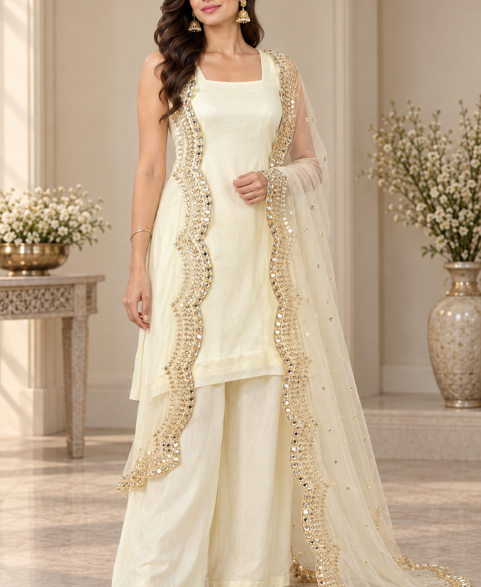Lemon Yellow Straight Shirt with Palazzo