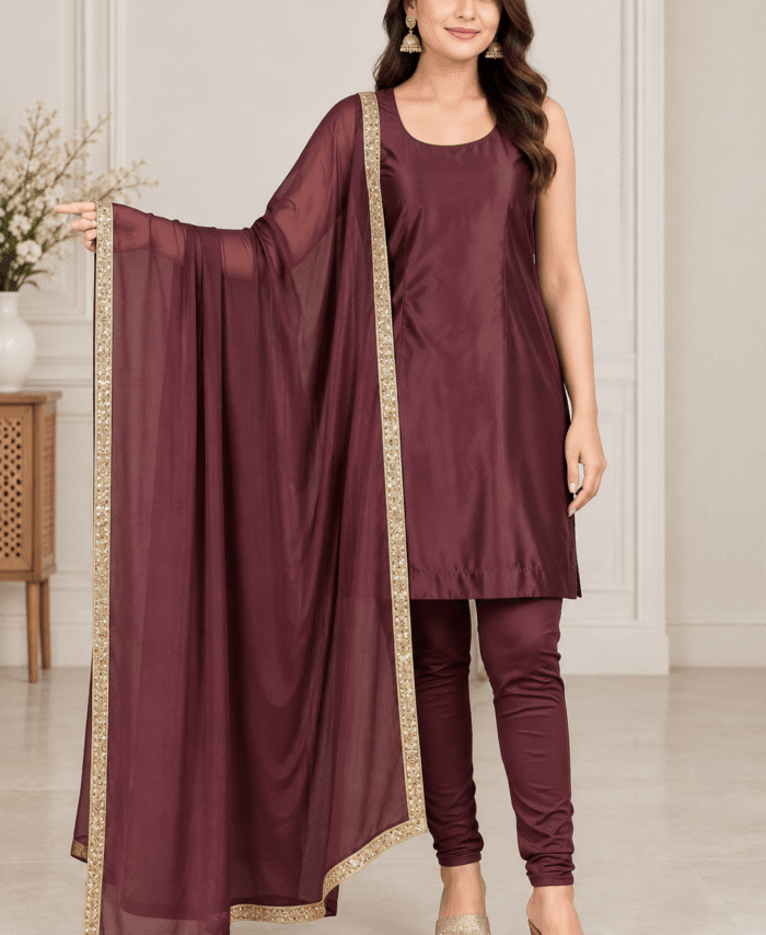 Brown Straight Shirt with Pajami